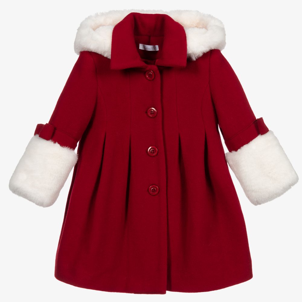 Balloon Chic - Красное шерстяное пальто для девочек | Childrensalon