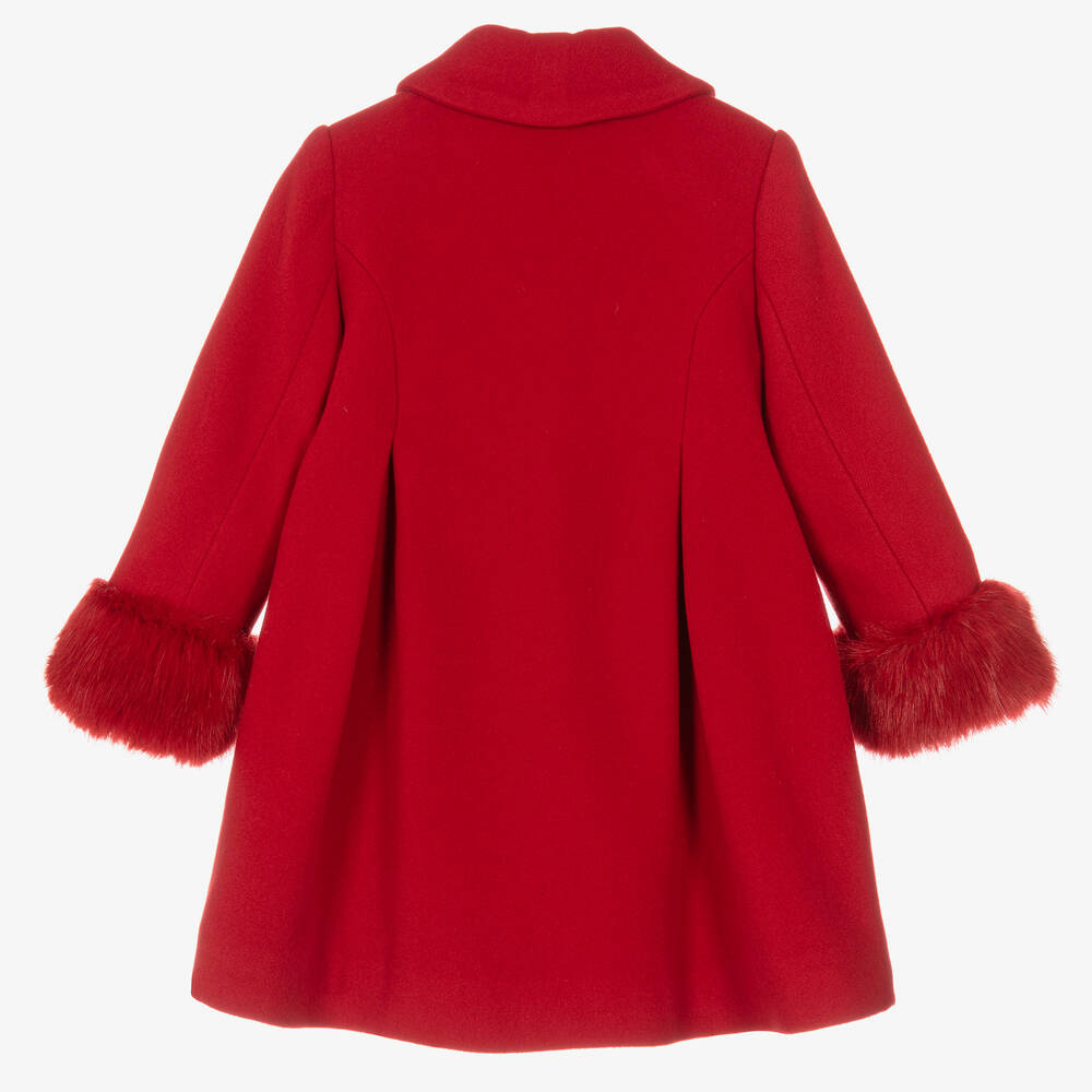 Balloon Chic-Girls Red Wool Coat | Childrensalon Outlet