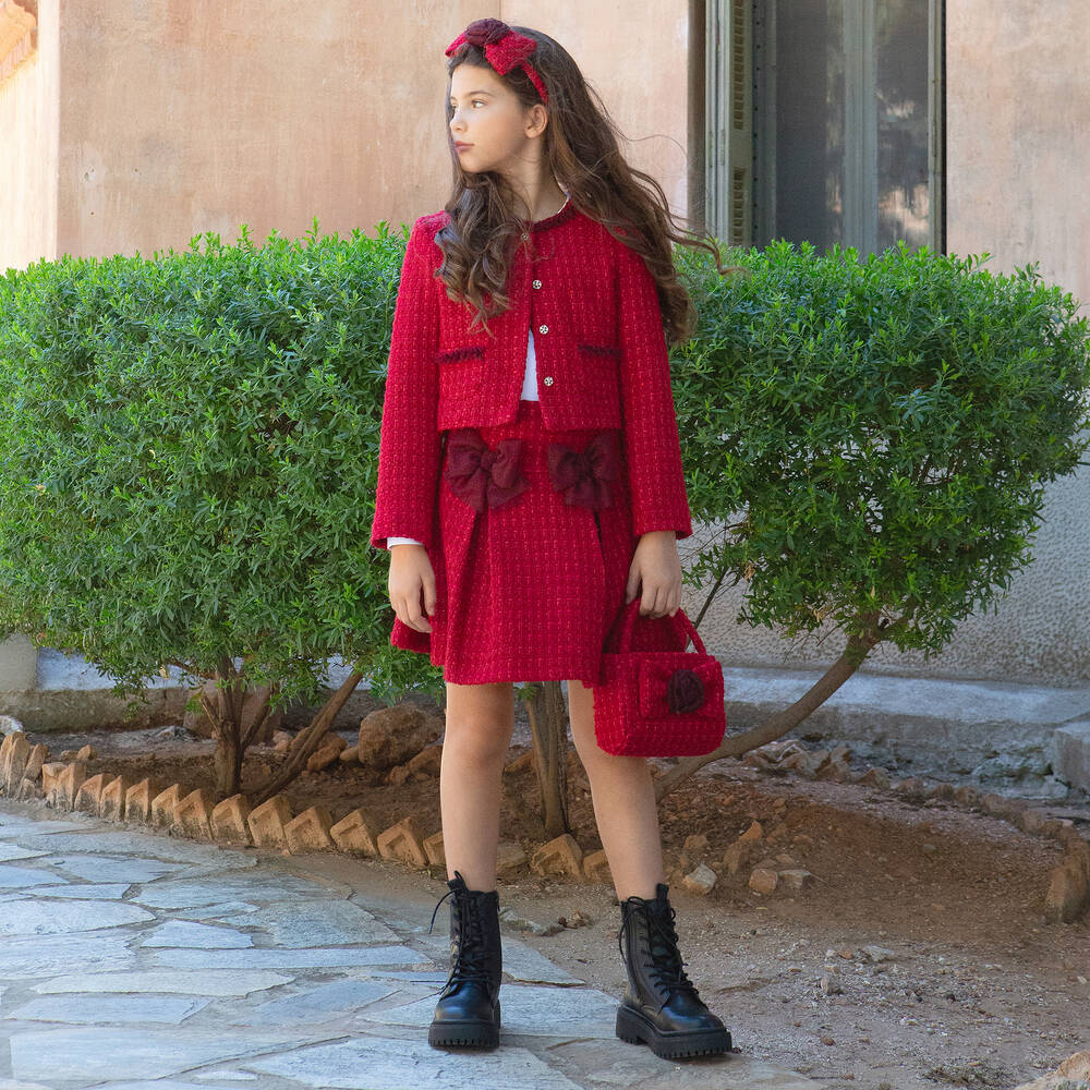 Jupe tweed sales rouge