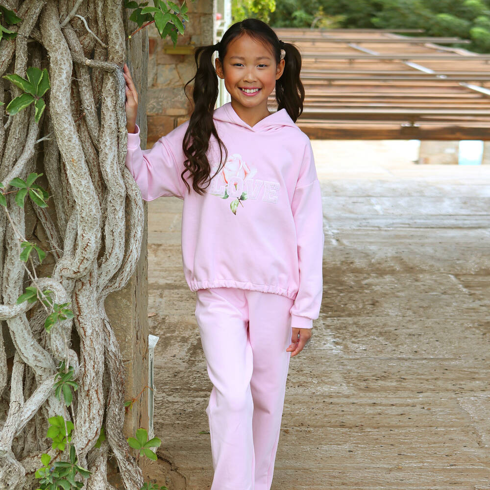 Balloon Chic-Girls Rosy Cotton Tracksuit Set | Childrensalon Outlet