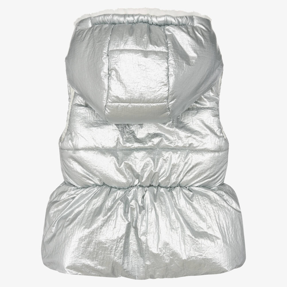 Balloon Chic-Girls Silver Padded Gilet | Childrensalon Outlet