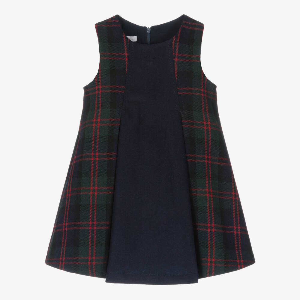 Balloon Chic-Girls Sleeveless Tartan Dress with Bow | Childrensalon Outlet