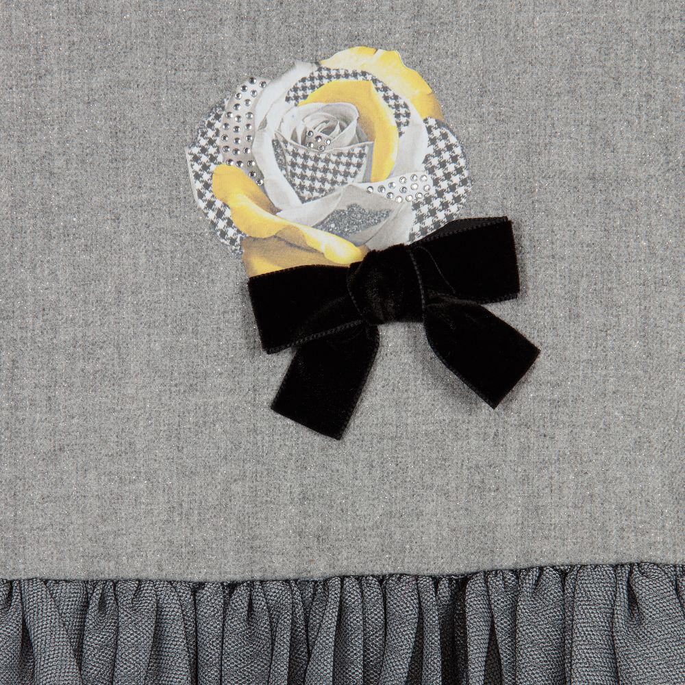Balloon Chic-Girls Sparkly Grey Tulle Dress | Childrensalon Outlet