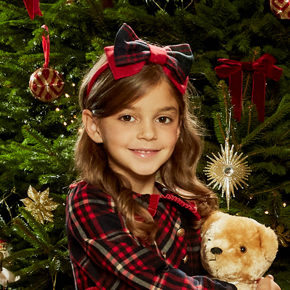 Balloon Chic-Girls Tartan Bow Hairband | Childrensalon Outlet