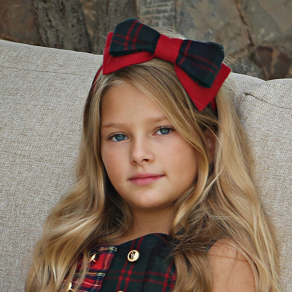 Balloon Chic-Girls Tartan Bow Hairband | Childrensalon Outlet