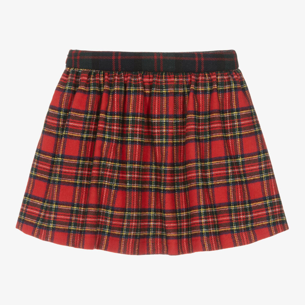 Balloon Chic-Girls Tartan Red Pleated Skirt | Childrensalon Outlet