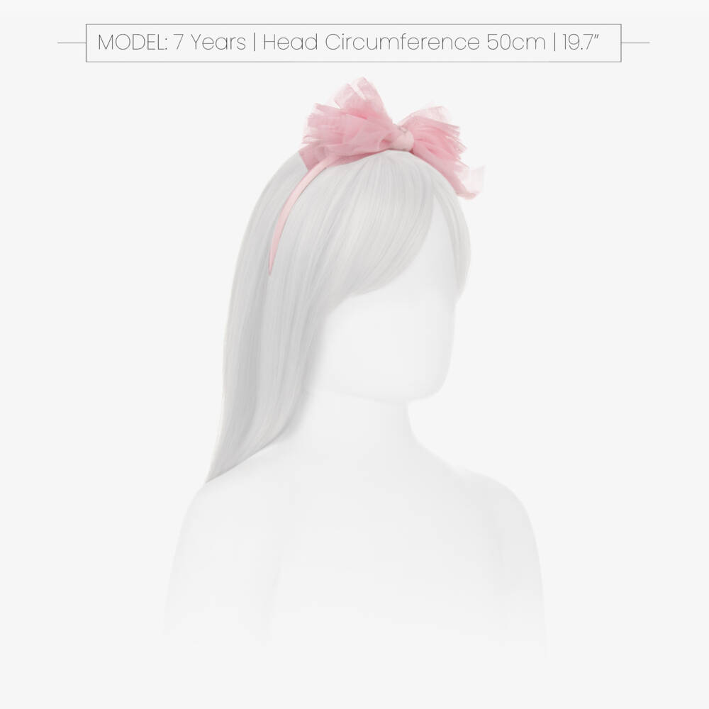 Balloon Chic-Girls Tulle Bow Headband in Pink | Childrensalon Outlet