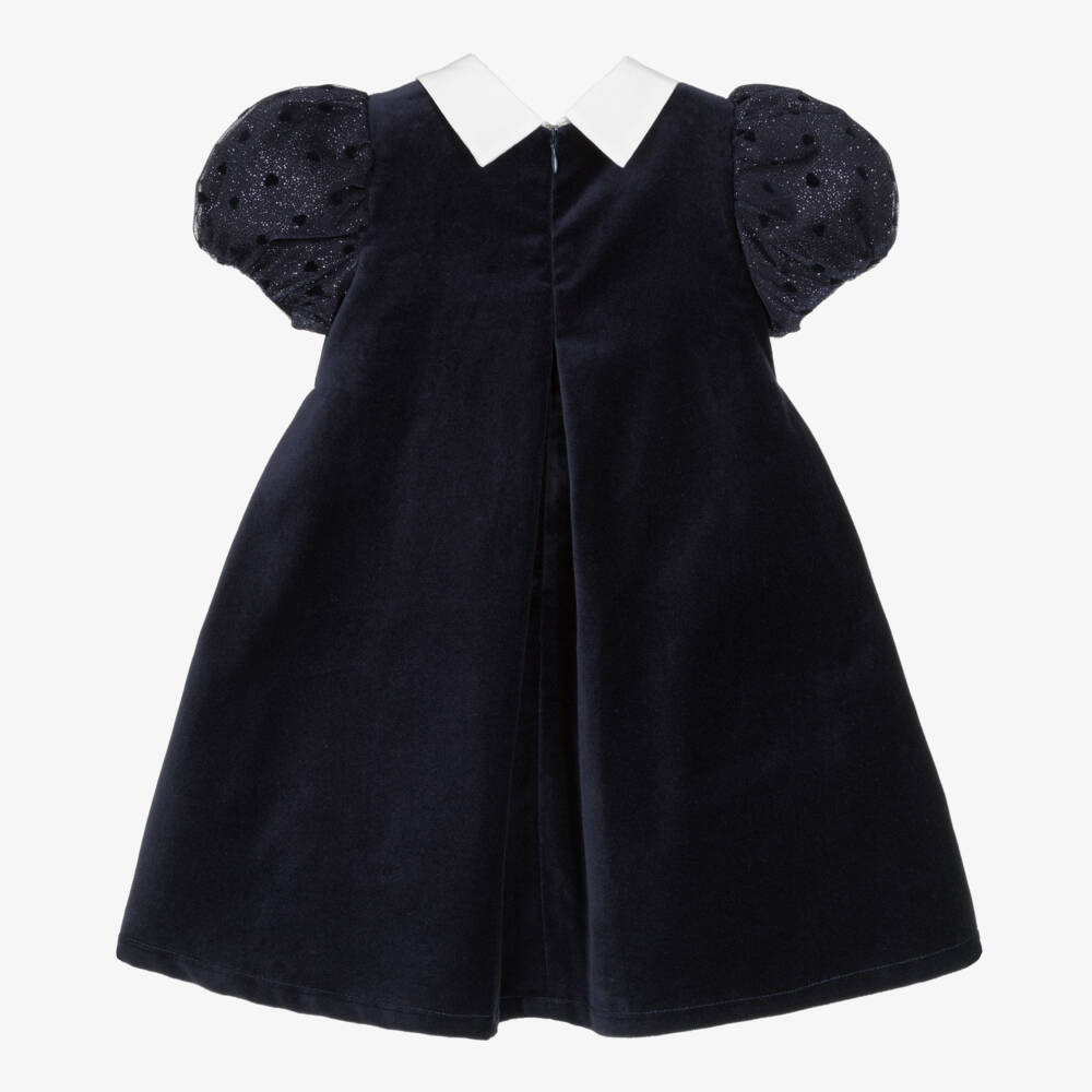 Balloon Chic-Girls Velvet Dress with Tulle Sleeves | Childrensalon Outlet