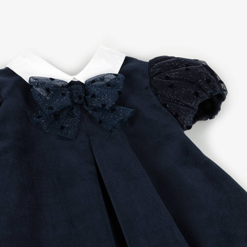 Balloon Chic-Girls Velvet Dress with Tulle Sleeves | Childrensalon Outlet