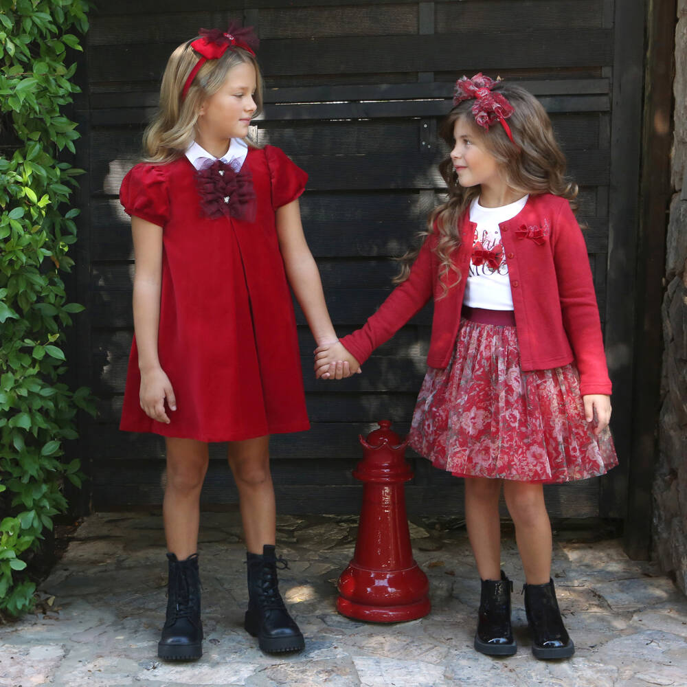 Balloon Chic-Girls Velvet Puff Sleeve Dress | Childrensalon Outlet