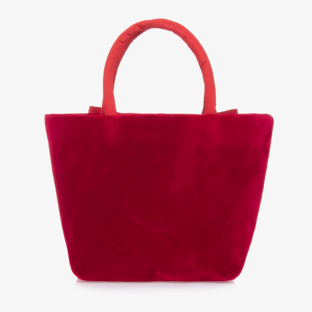 Balloon Chic-Girls Velvet Red Bow Tote | Childrensalon Outlet