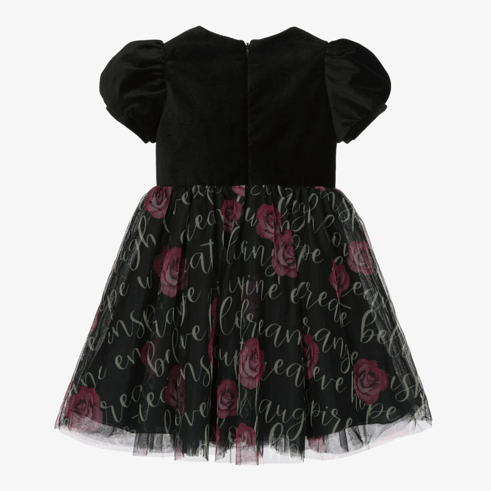 Balloon Chic-Girls Velvet Tulle Rose Dress | Childrensalon Outlet