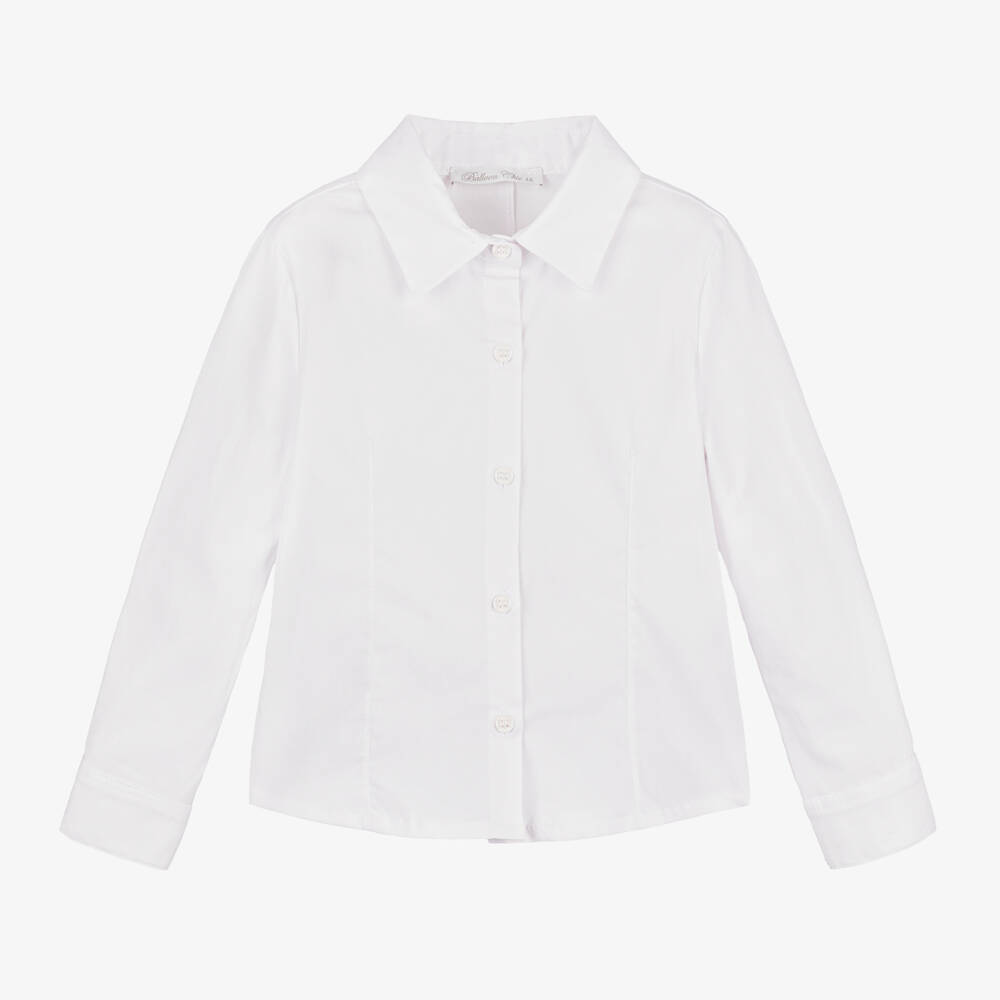 Balloon Chic-Girls White Blouse with Bow | Childrensalon Outlet