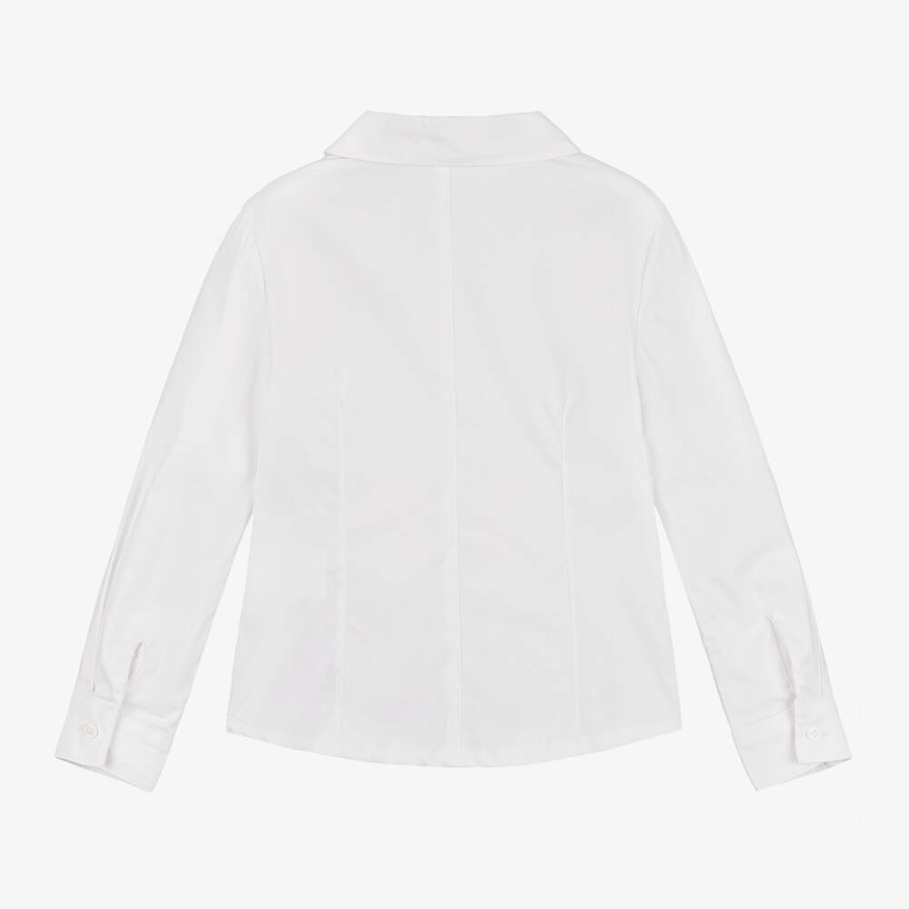 Balloon Chic-Girls White Blouse with Bow | Childrensalon Outlet