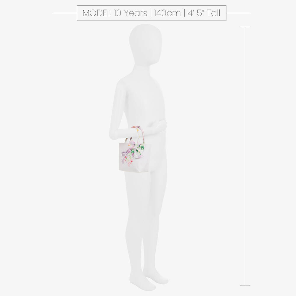Balloon Chic-Girls White Bow Print Handbag (20cm) | Childrensalon Outlet