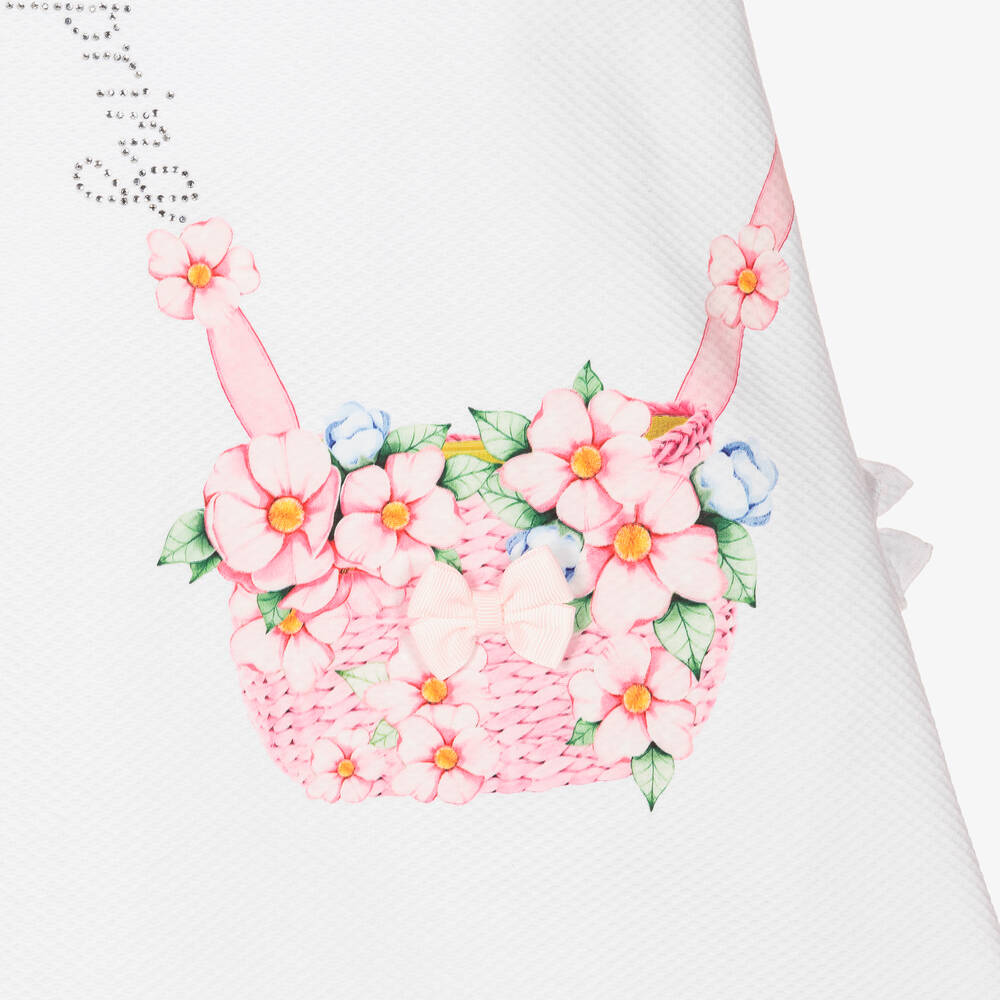 Balloon Chic-فستان قطن لون أبيض | Childrensalon Outlet