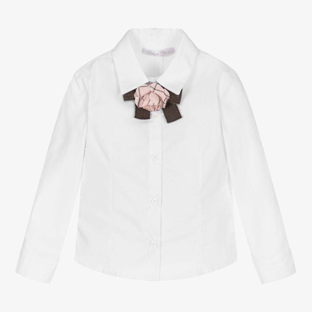 Balloon Chic - Белая хлопковая блузка для девочек | Childrensalon