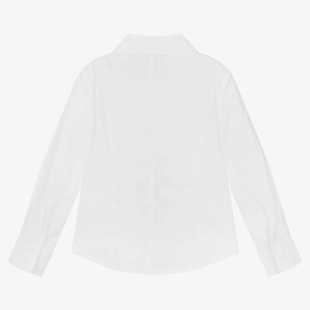 Balloon Chic-بلوز قطن بوبلين لون أبيض للبنات | Childrensalon Outlet