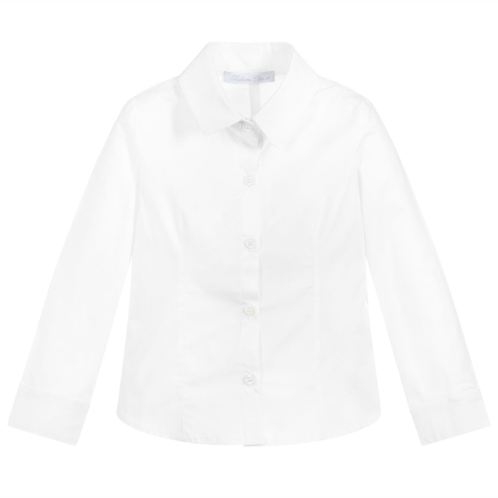 girls white dress shirt