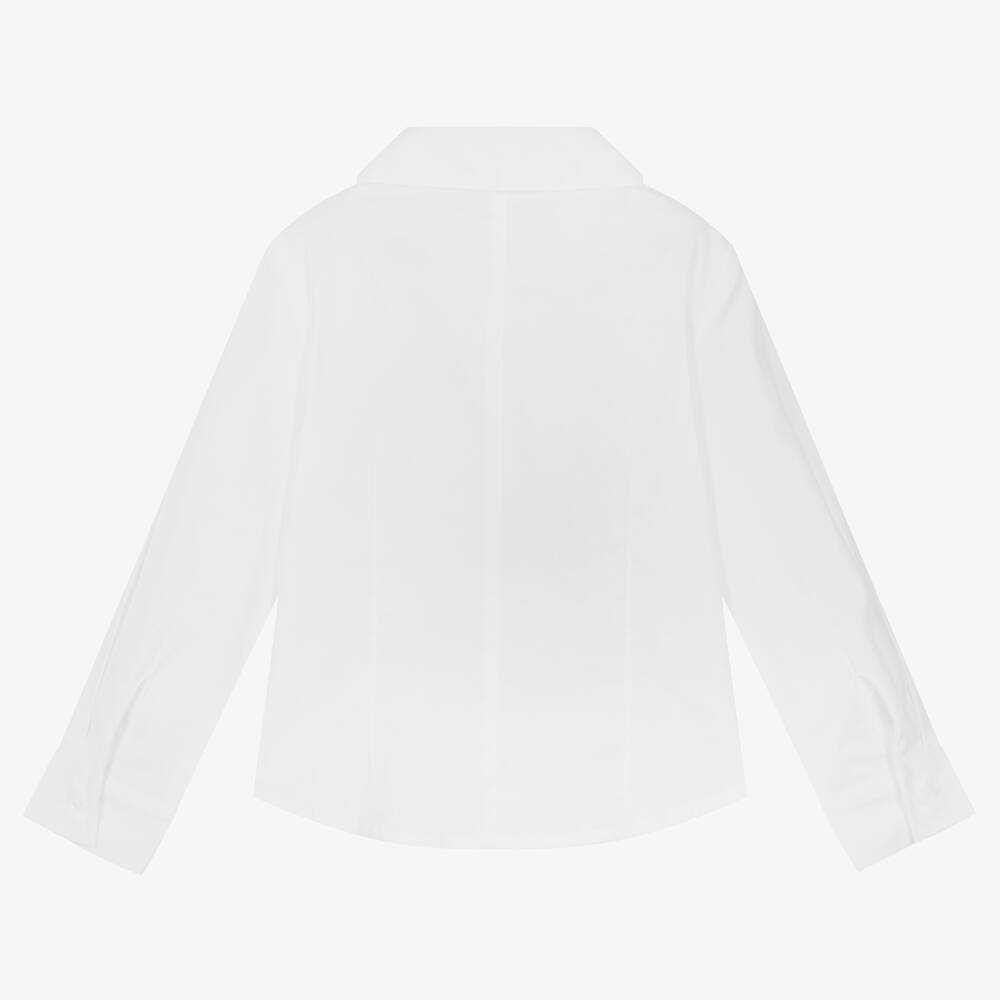 بالون شيك-Girls White Cotton Shirt | Childrensalon Outlet