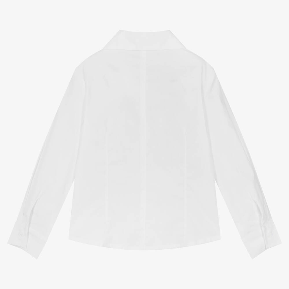 بالون شيك-Girls White Cotton Shirt | Childrensalon Outlet