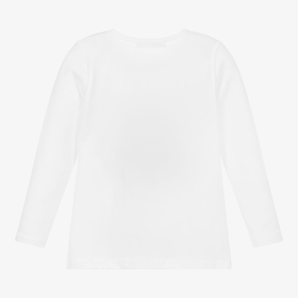 Balloon Chic-توب قطن جيرسي لون أبيض للبنات | Childrensalon Outlet