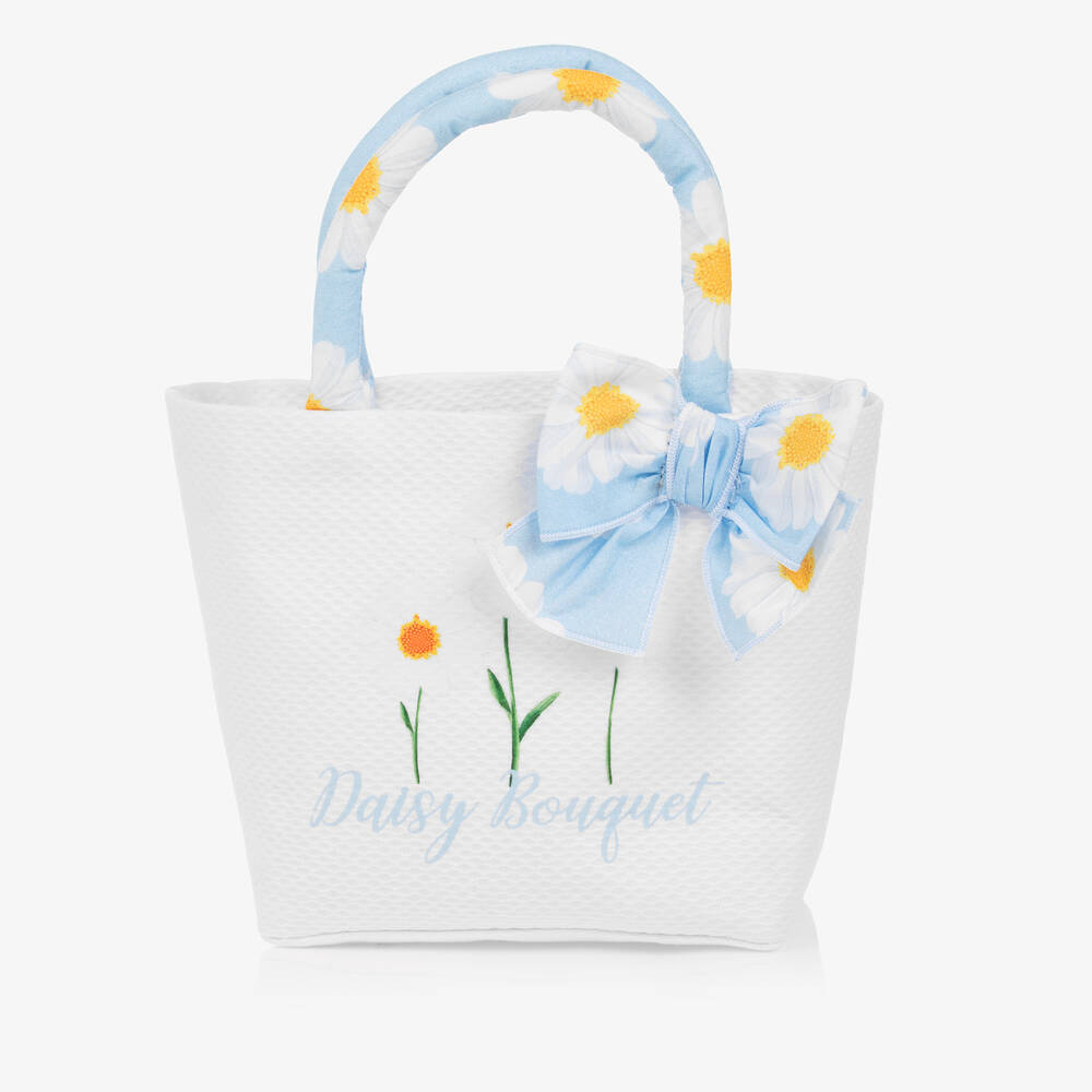 Balloon Chic - Sac blanc à marguerites (20 cm) | Childrensalon