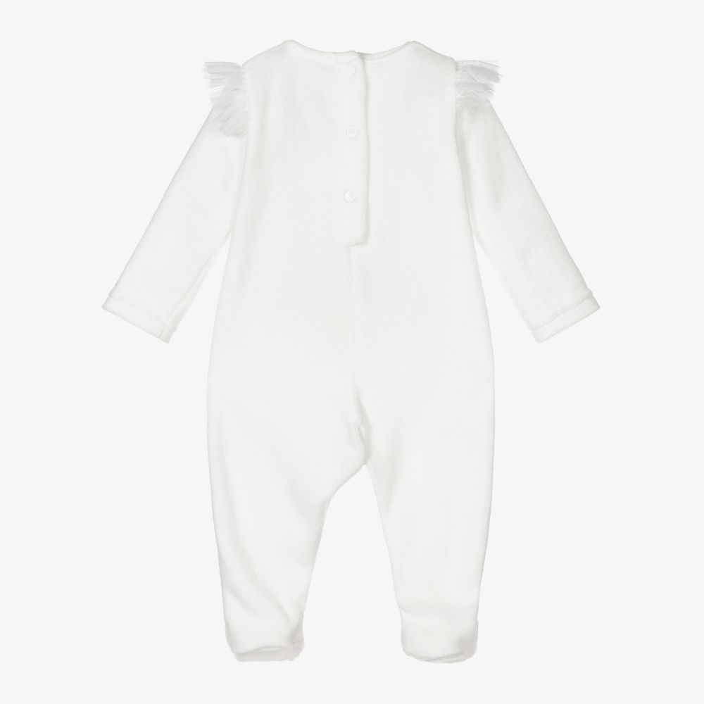 Balloon Chic-بيبي غرو قطن قطيفة لون أبيض للمولودات | Childrensalon Outlet