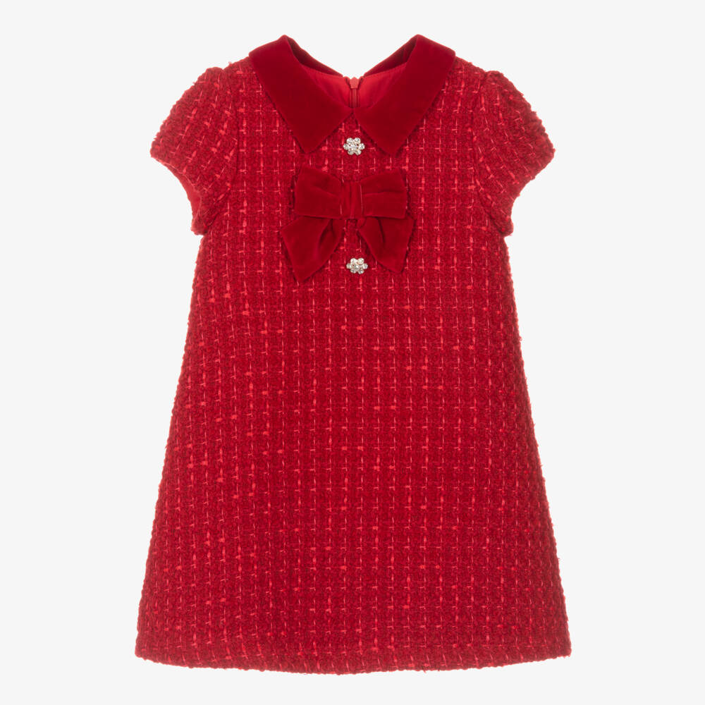 Balloon Chic-Girls Wool Tweed A-Line Dress | Childrensalon Outlet
