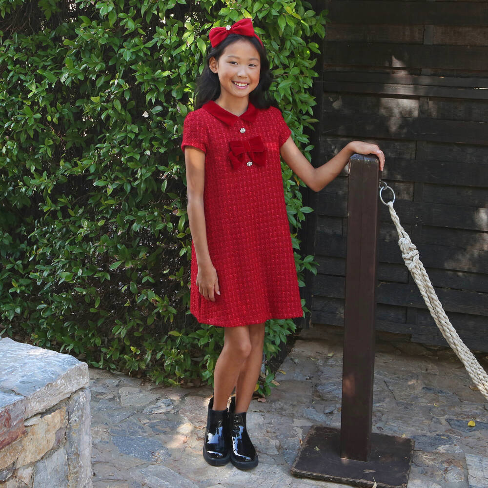 Balloon Chic-Girls Wool Tweed A-Line Dress | Childrensalon Outlet