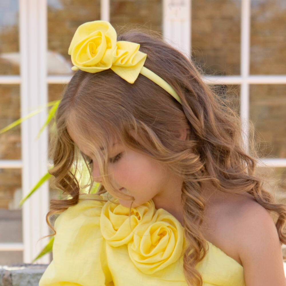 Balloon Chic-Girls Yellow Flower Headband | Childrensalon Outlet