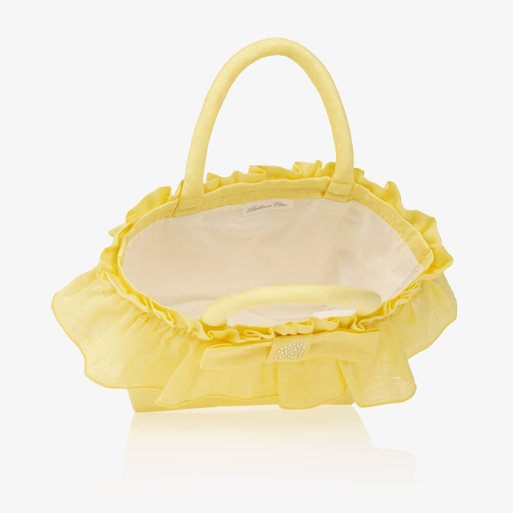 Balloon Chic-Girls Yellow Ruffle Handbag (22cm) | Childrensalon Outlet