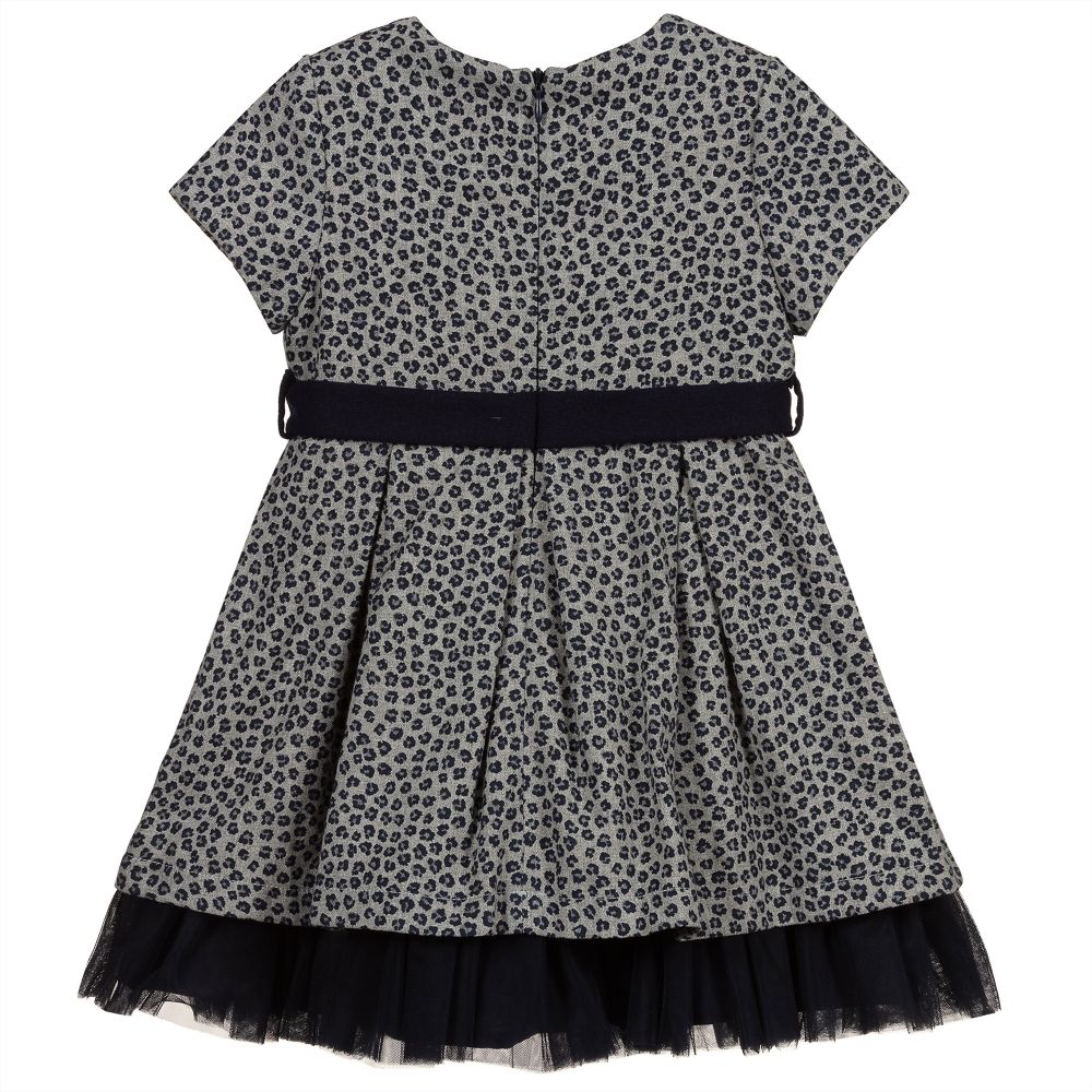 Balloon Chic-Grey & Blue Leopard Dress | Childrensalon Outlet
