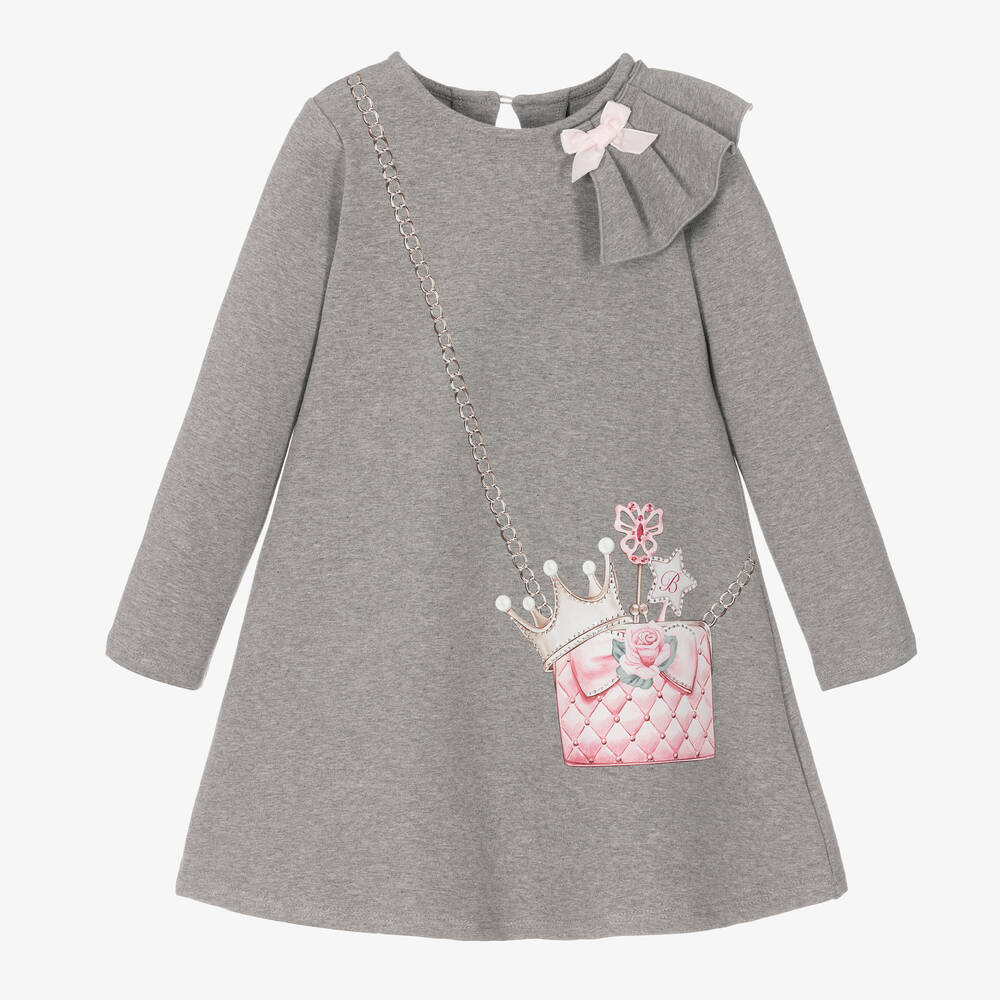 Balloon Chic - Grey Handbag Print Jersey Dress | Childrensalon