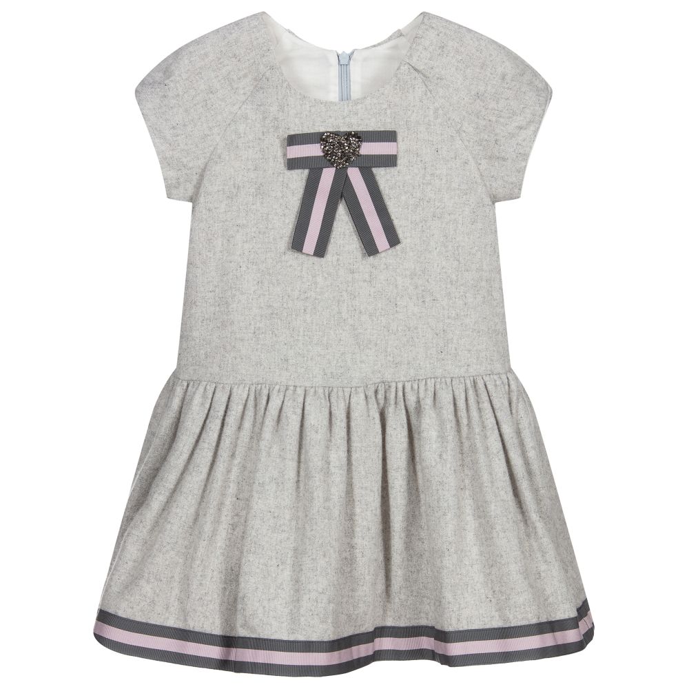 Balloon Chic-Grey Wool Dress | Childrensalon Outlet