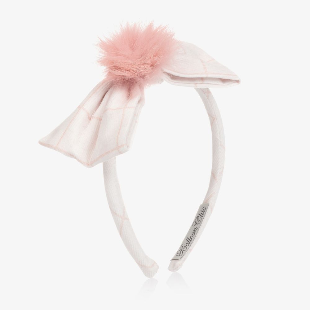 Balloon Chic - Ivory & Pink Bow Hairband | Childrensalon