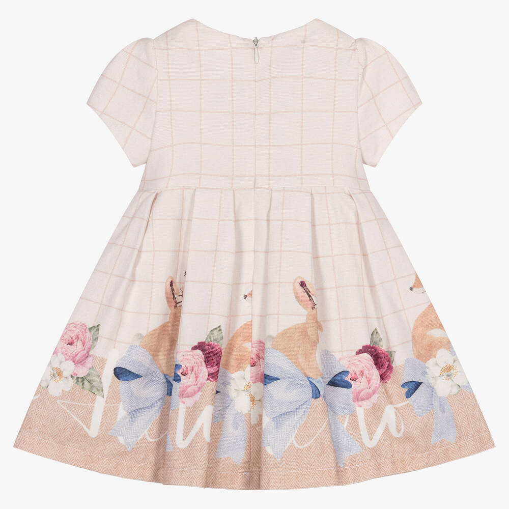 Balloon Chic-Ivory & Pink Cotton Dress | Childrensalon Outlet