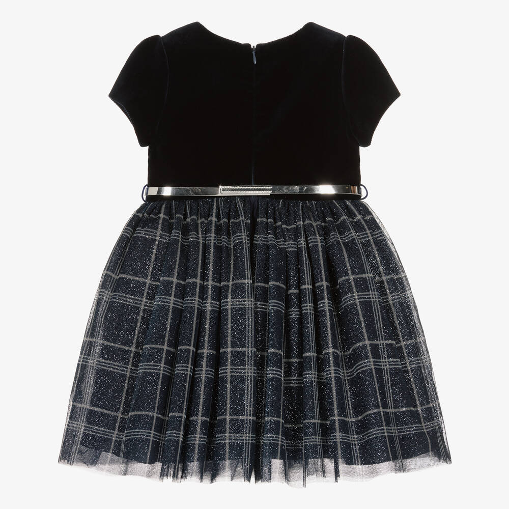 Balloon Chic-Navy Blue Velvet & Tulle Dress | Childrensalon Outlet