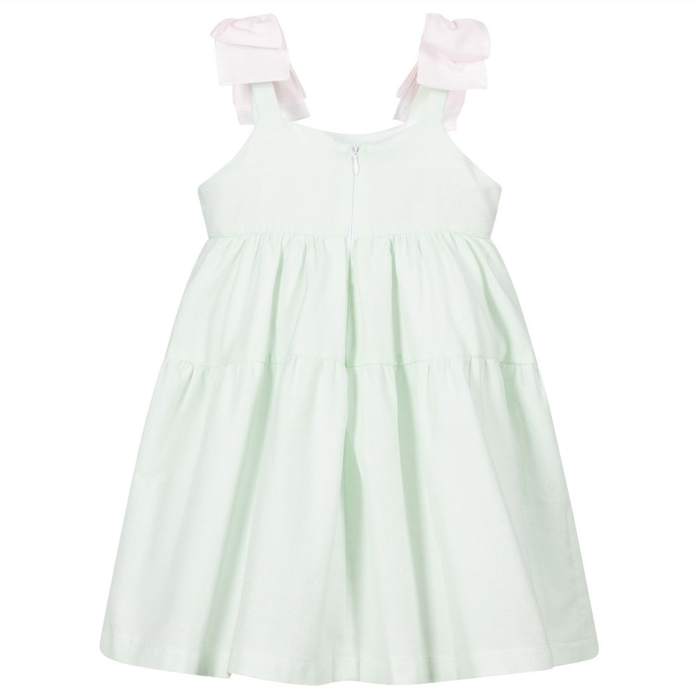 Balloon Chic-Бледно-зеленое хлопковое платье для девочек | Childrensalon Outlet