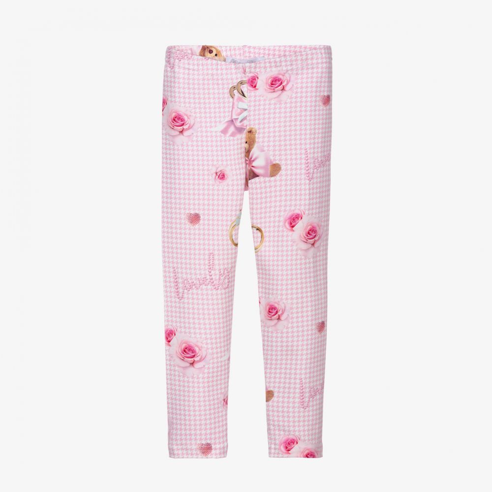 Balloon Chic - Pink Cotton Checked Leggings | Childrensalon