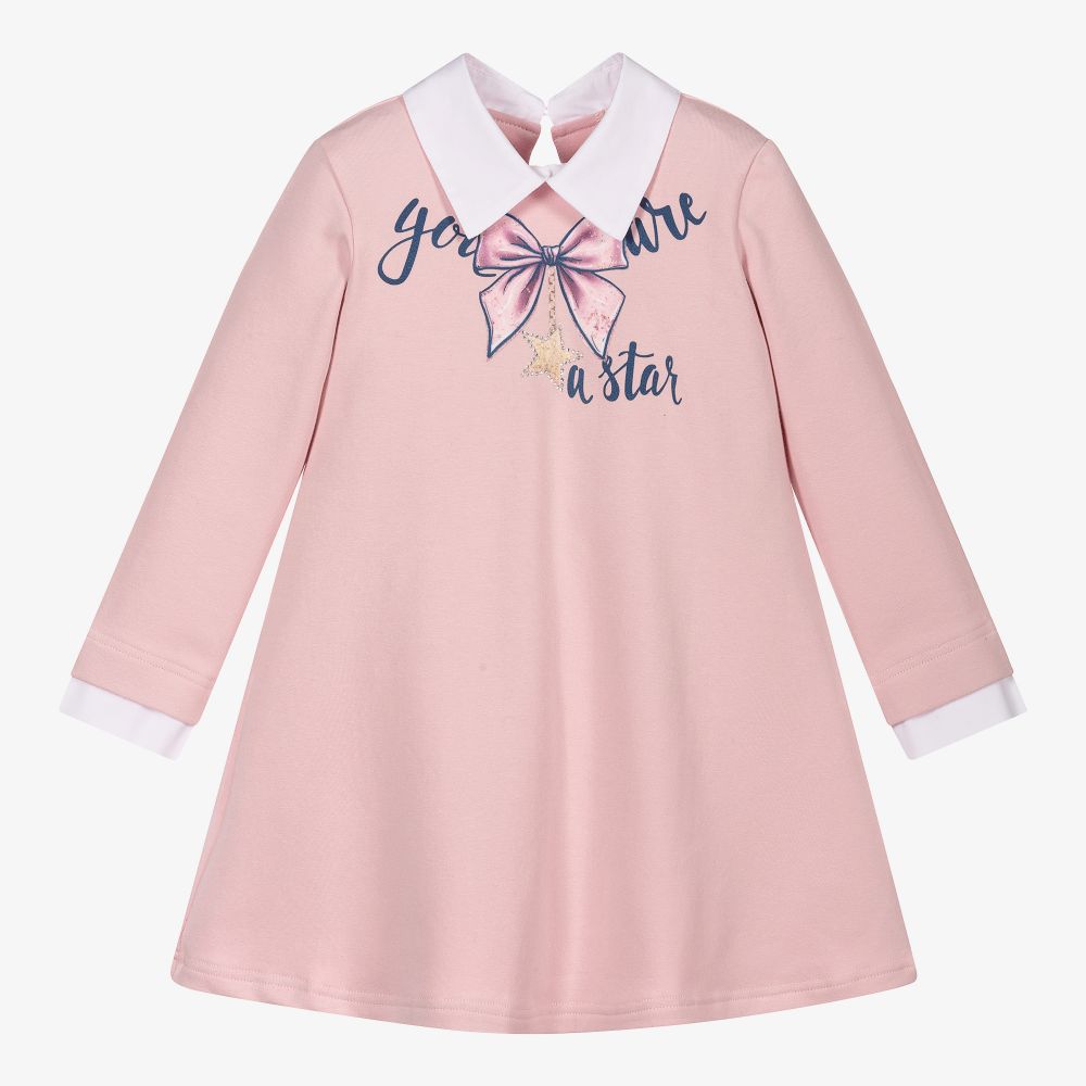 Balloon Chic - Pink Cotton Jersey Dress | Childrensalon