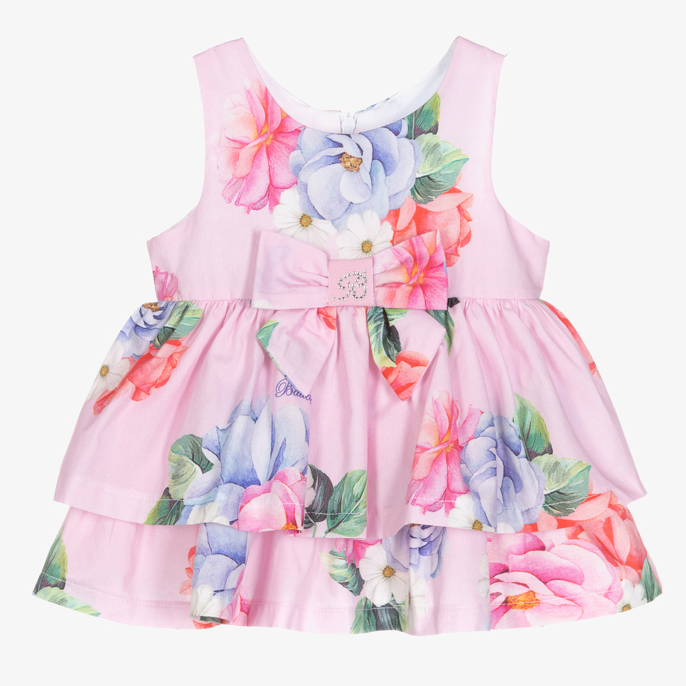 Balloon Chic - Rosa Babykleid-Set mit Blumen | Childrensalon