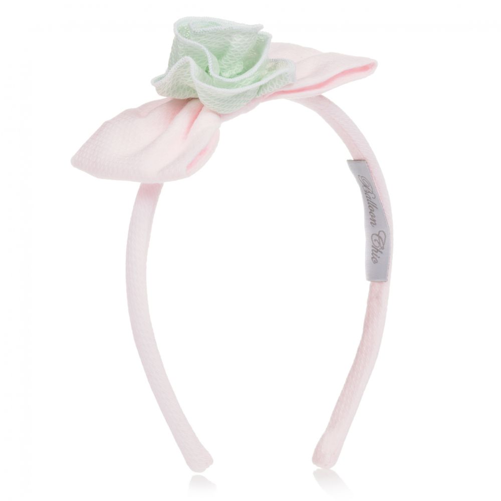 Balloon Chic - Serre-tête rose et vert à nœud | Childrensalon