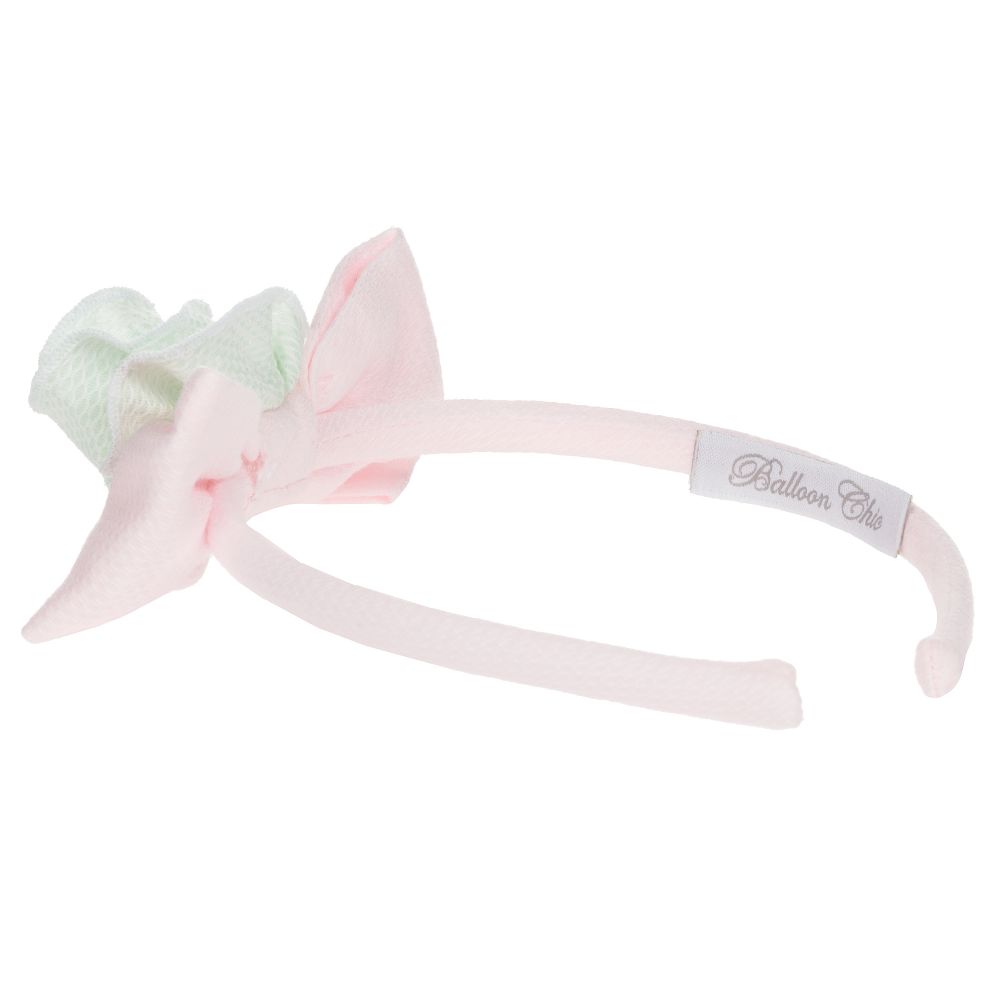 Balloon Chic-Pink & Green Bow Hairband | Childrensalon Outlet