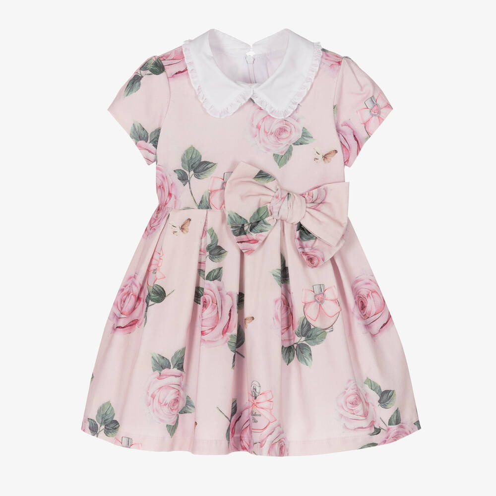 Balloon Chic - Robe rose à roses et à nœud | Childrensalon