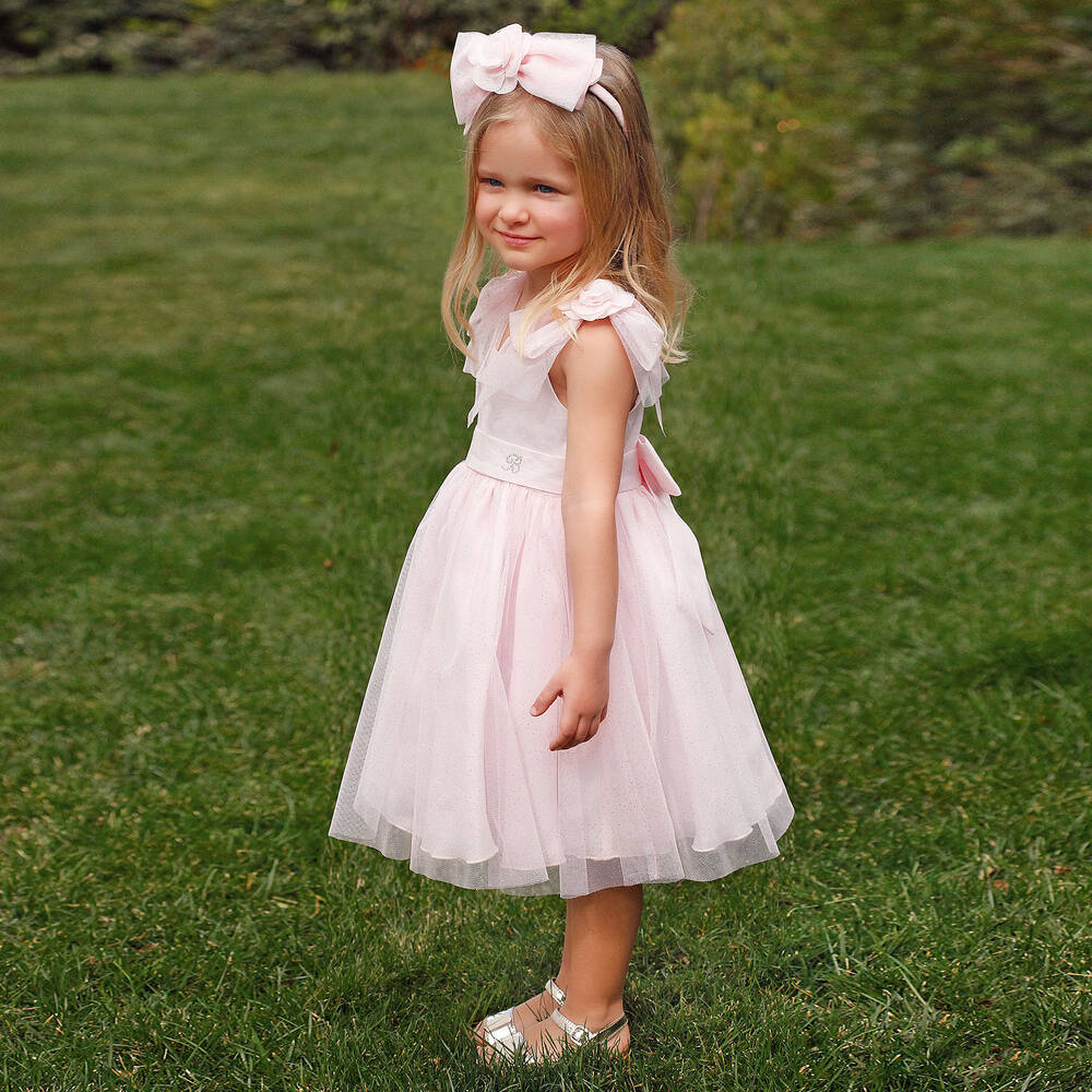 Balloon Chic-Pink Sparkly Tulle Dress | Childrensalon Outlet