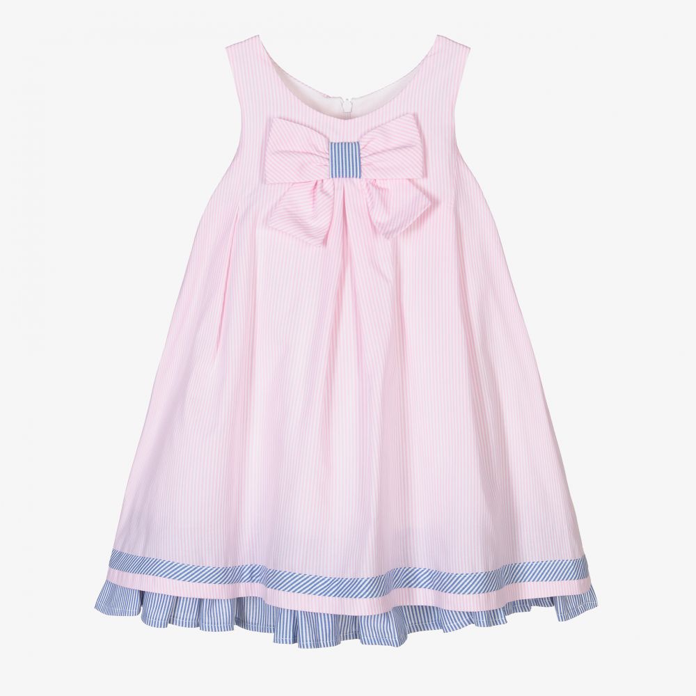 Balloon Chic - Pink Striped Cotton Dress | Childrensalon