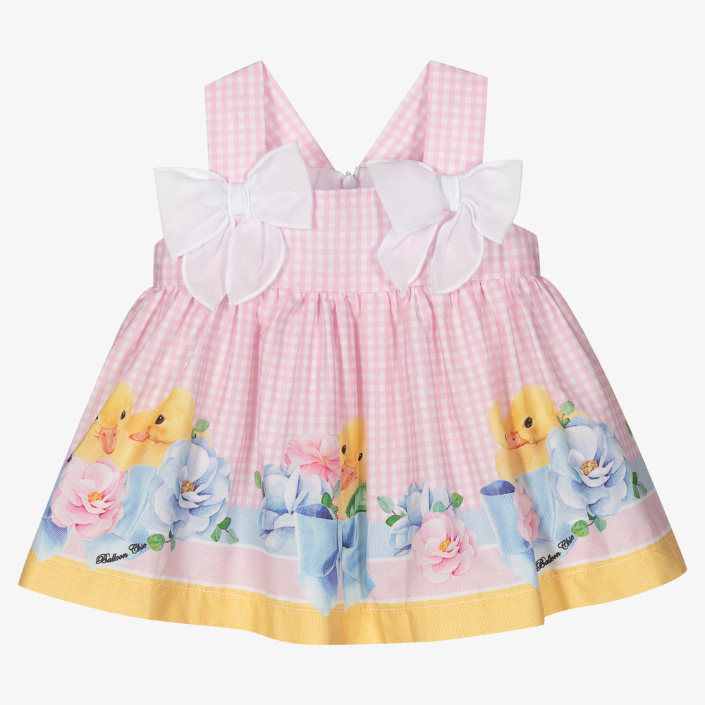 Balloon Chic - Pink & White Baby Dress Set | Childrensalon