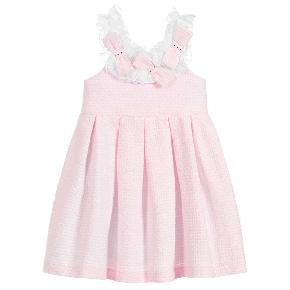 Balloon Chic - Pink & White Ruffle Neck Dress | Childrensalon Outlet