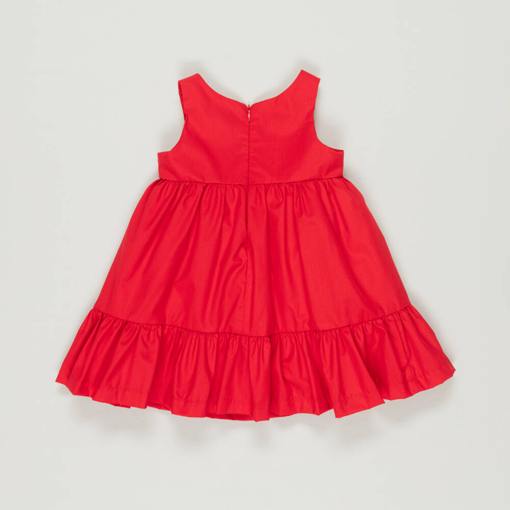 Balloon Chic-Preloved Girls Red Cotton Bow Dress (2 years) | Childrensalon Outlet